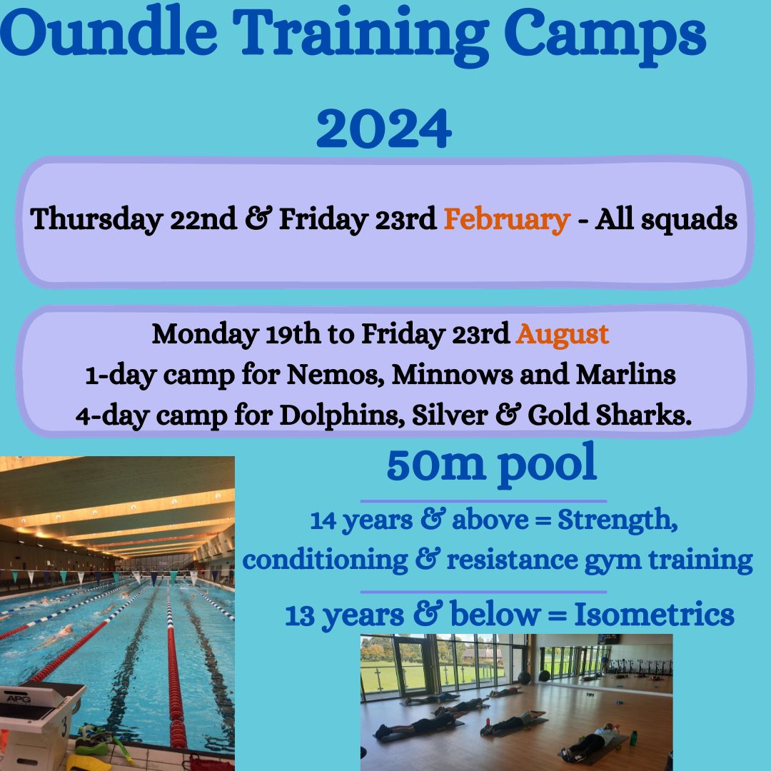 Save the date!

Up coming Oundle Training Camps for 2024.

22nd &amp; 23rd February
&amp;
19th - 23rd August

This year was the first training camp and was a huge success, so we are extending it for next year.

More details to follow, but for now - save the date!