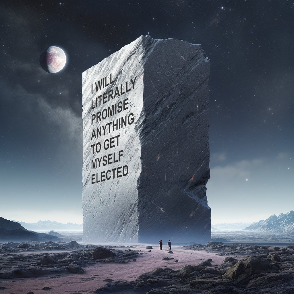 lcu_no's tweet photo. Unlike the other candidates, my pledges are literally written in stone.
#fool4president https://t.co/08pdDrhQDR