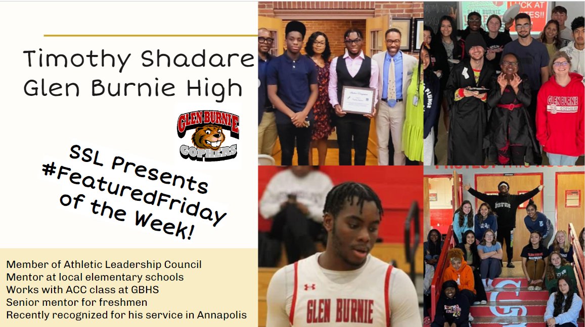 Are you looking for a little a ray of sunshine this rainy day? This week, <a href="/GBHSaacps/">Glen Burnie High School</a>  senior Timothy Shadare gets the spotlight! This #AACPSAwesome three sport athlete is a true servant leader. Kudos to you, Timothy. #Serve23