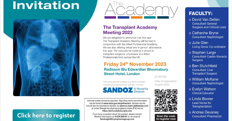 herricksociety's tweet photo. 🗓️ Save the Date: Transplant Academy Meeting 2023
📅 Nov 24
📍 Radisson Blu Edwardian, London
🔗 Virtual option

Join thought leaders like Mr @dvdellen &amp; Mr Stephen Large for a specialized educational experience in transplantation. Perfect for surgeons, physicians &amp; Allied Pros.
