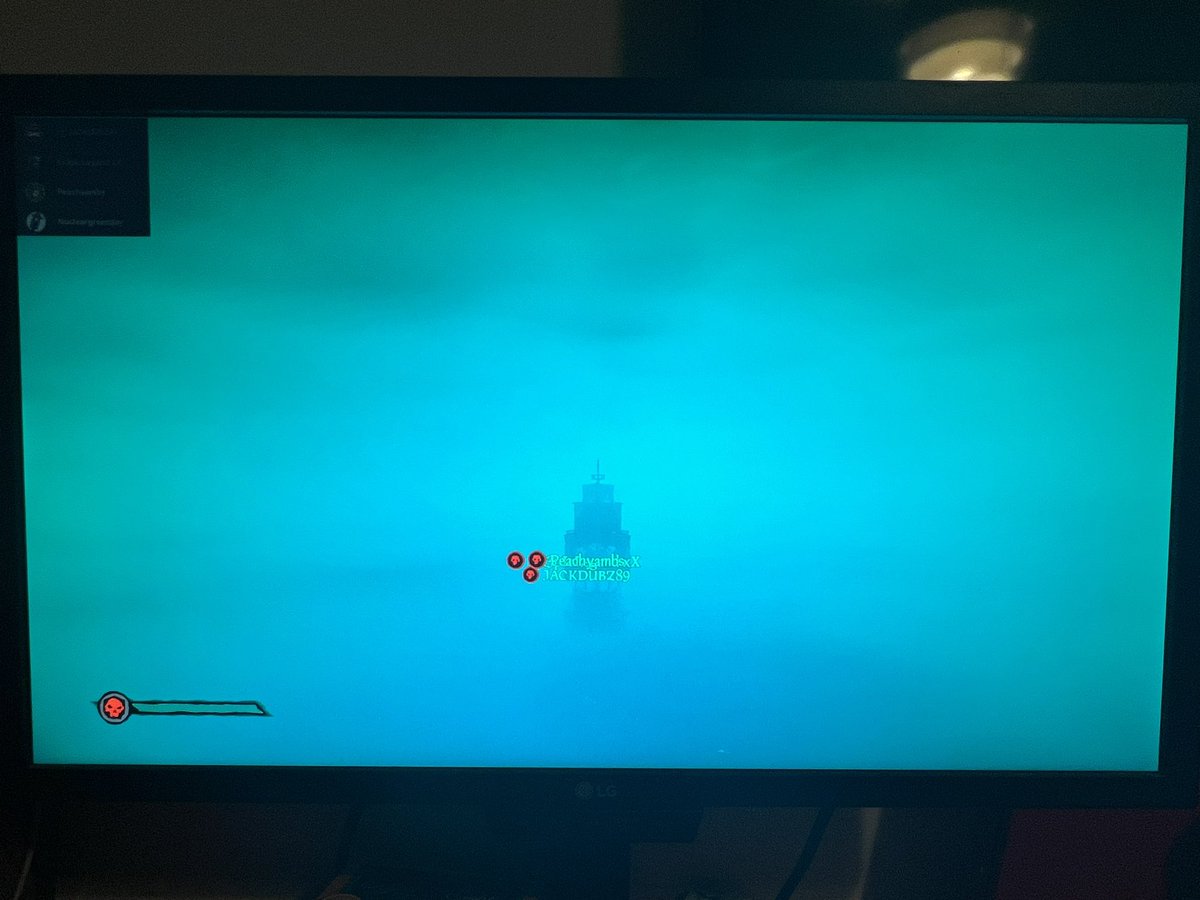 chickenonabear's tweet photo. @SeaOfThieves @RareLtd this tall tale has glitched twice, we haven’t even managed to start it? The first time it’s just kicked us back to the outpost, this time we’ve all died in the cutscene and now the game is soft locked?? What’s going on? https://t.co/IH37bx9MzN