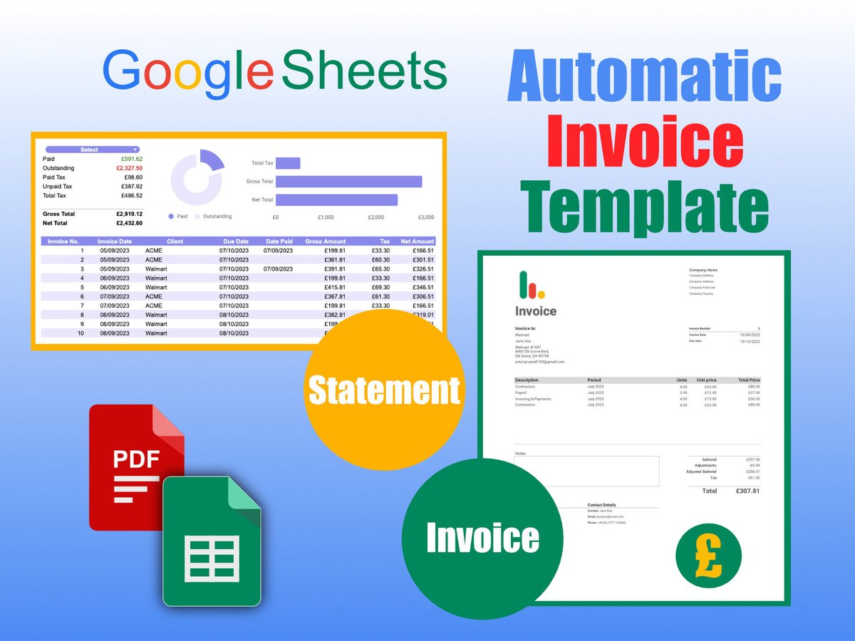 SpreadsheetW's tweet photo. Send invoices in a flash with the Automatic Invoice Template in Google Sheets https://t.co/db63eaNThz via @Etsy https://t.co/rl1pdwZO8n