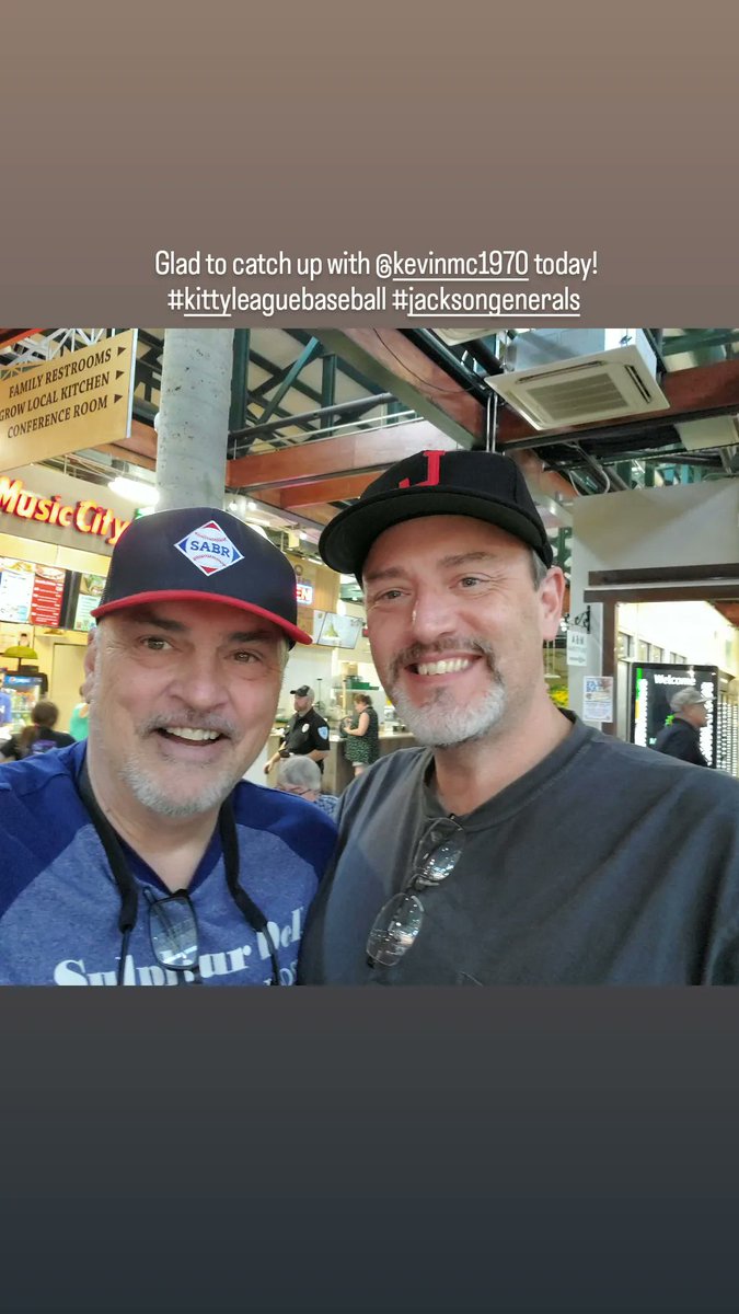 mrsulphurdell's tweet photo. Glad to catch up with Kevin McCann today. Kevin's interest is in Kitty League and Jackson Generals baseball history and has published several books about Civil War subjects, too. It was great hearing about his latest research... @sabr #kittyleaguebaseball
#jacksongenerals https://t.co/oCQwTWMKX4