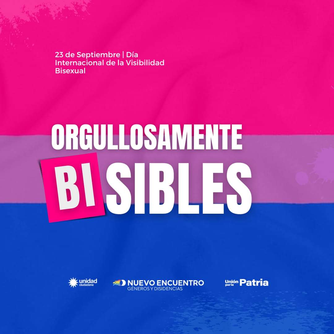 generosne's tweet photo. ❤️‍🔥23 de septiembre:  Día internacional de la Visibilidad Bisexual

En este día y cada día somos orgullosamente visibles. 
🏳️‍🌈Ni confundides, ni curioses 

@MoniMacha
@NuevoEncuentro_
@florviola

#23S https://t.co/mkiZJYli8s
