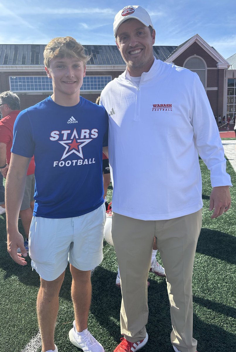 Thank you <a href="/WabashFB/">Wabash College Football</a> for having me out for a game day visit! @e_stambaugh10 <a href="/CoachRidings/">Mike Ridings</a>