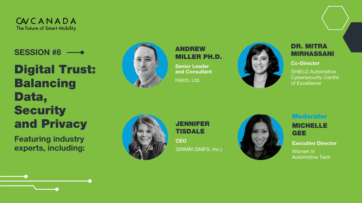 🔒 Session #8 at #CAVCanada2023 puts Digital Trust in the spotlight! Join us for a vital discussion on data, security, and privacy with our expert panel.

Explore the digital trust landscape with us only at #CAVCanada: bit.ly/3KGO57k 🌐
