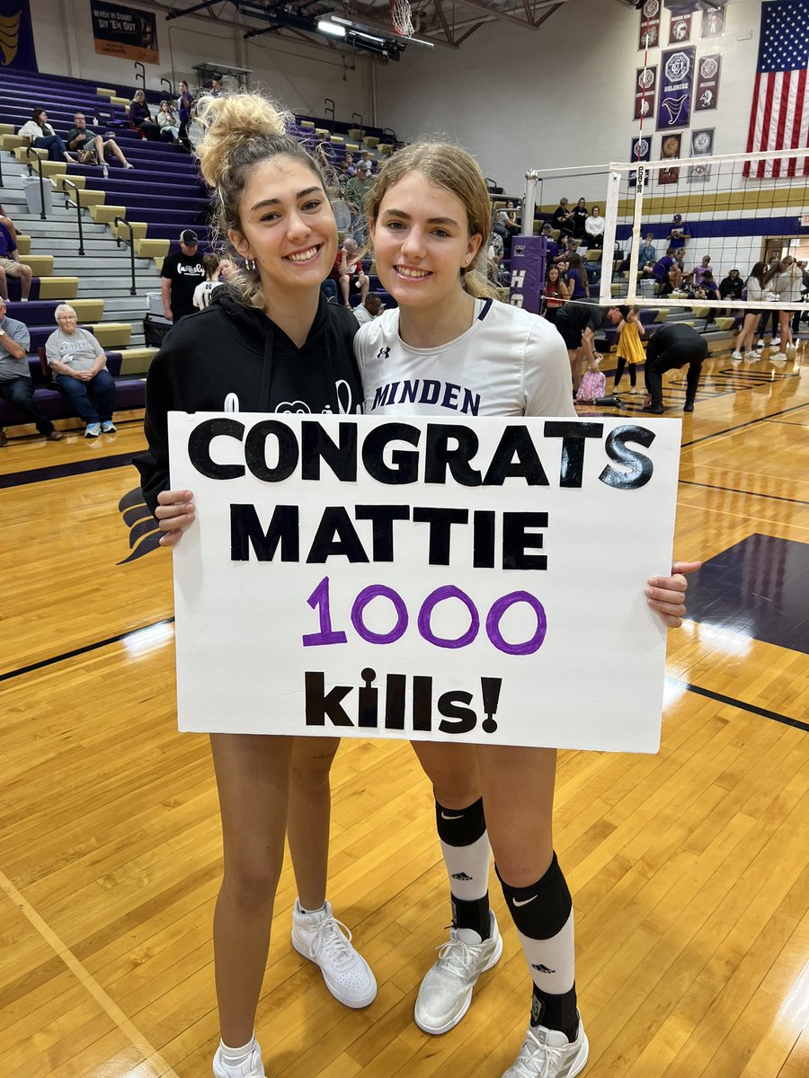Clipped unbeaten #2 Gothenburg on Thursday. Knocked off unbeaten #1 GICC today. Mattie got her 1000th kill and the fans brought the support! 10 games in the last 9 days. This Team and coaches have worked their tails off the last 2 weeks. 21-0! @MattieKamery