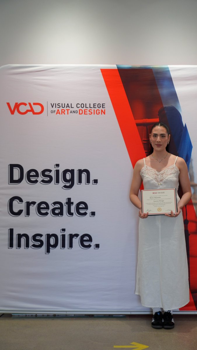 VCAD's tweet photo. Congratulations to Maria Alejandra C. on graduating from the Interior Design program at our Calgary campus! 
Wishing you all the best in your future career, Maria Alejandra. You've earned it!  

#myvcad #vcadvibes #education #graduate #VcadCalgary #interiordesign #designer https://t.co/4LPgjAugr5