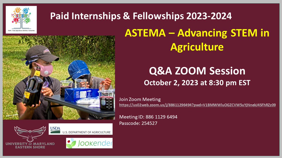 chvolkis's tweet photo. The information zoom session for our newly funded by USDA FANE program is upcoming. Join us using the link below: https://t.co/0q1Jg6rpjd

Meeting ID: 886 1129 6494

Passcode: 254527 https://t.co/bdDIgYXB5m