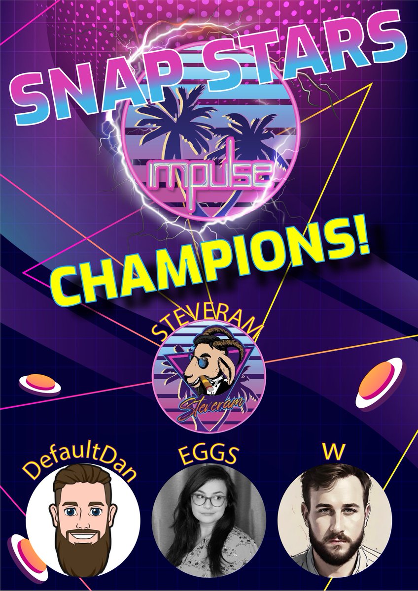 Impulse_fl's tweet image. HUGE congrats to our winners and champions of SNAP STARS #2. We saw amazing gameplay and strategies come together. Extra shoutout to Dan for a perfect read on the meta and putting together a killer list. Both Eggs and W came with super innovate ideas that caught everyone off…
