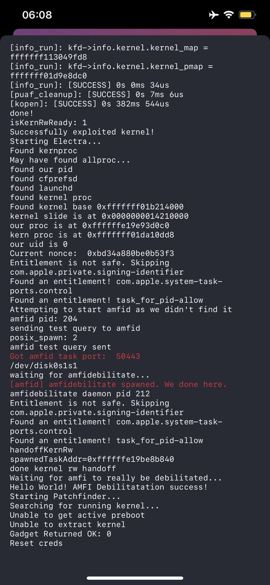 YxKob's tweet photo. @CStar_OW @elihwyma @opa334dev My A12 ios14.4 https://t.co/P9SYg6lzs4