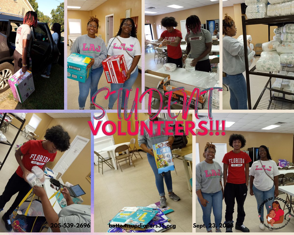 BottomsUp35's tweet image. Today was a busy day.

From counting, wrapping, &amp;amp; distributing diapers, a lot was done.

The students helped to wrap over 2300 diapers in 2 hours

Thanks volunteering &amp;amp; choosing us as their community service.

#BottomsUpDiaperBank #diaperneed #westalabama #volunteer