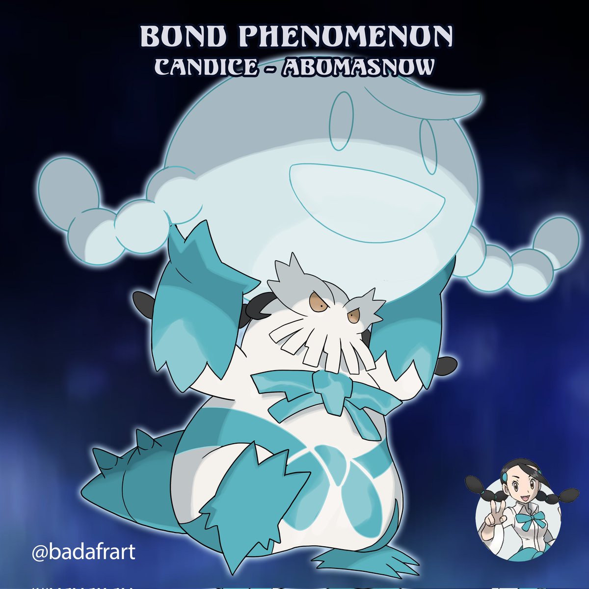 Meet Candice's Abomasnow! When it starts to snow, it strengthens the Pokémon's bond with its Trainer, and it becomes Candice's Abomasnow. Avalanche hits in an area and gets more powerful, and there is so much snow that it prevents substitution.
 #kensugimori #sinnoh