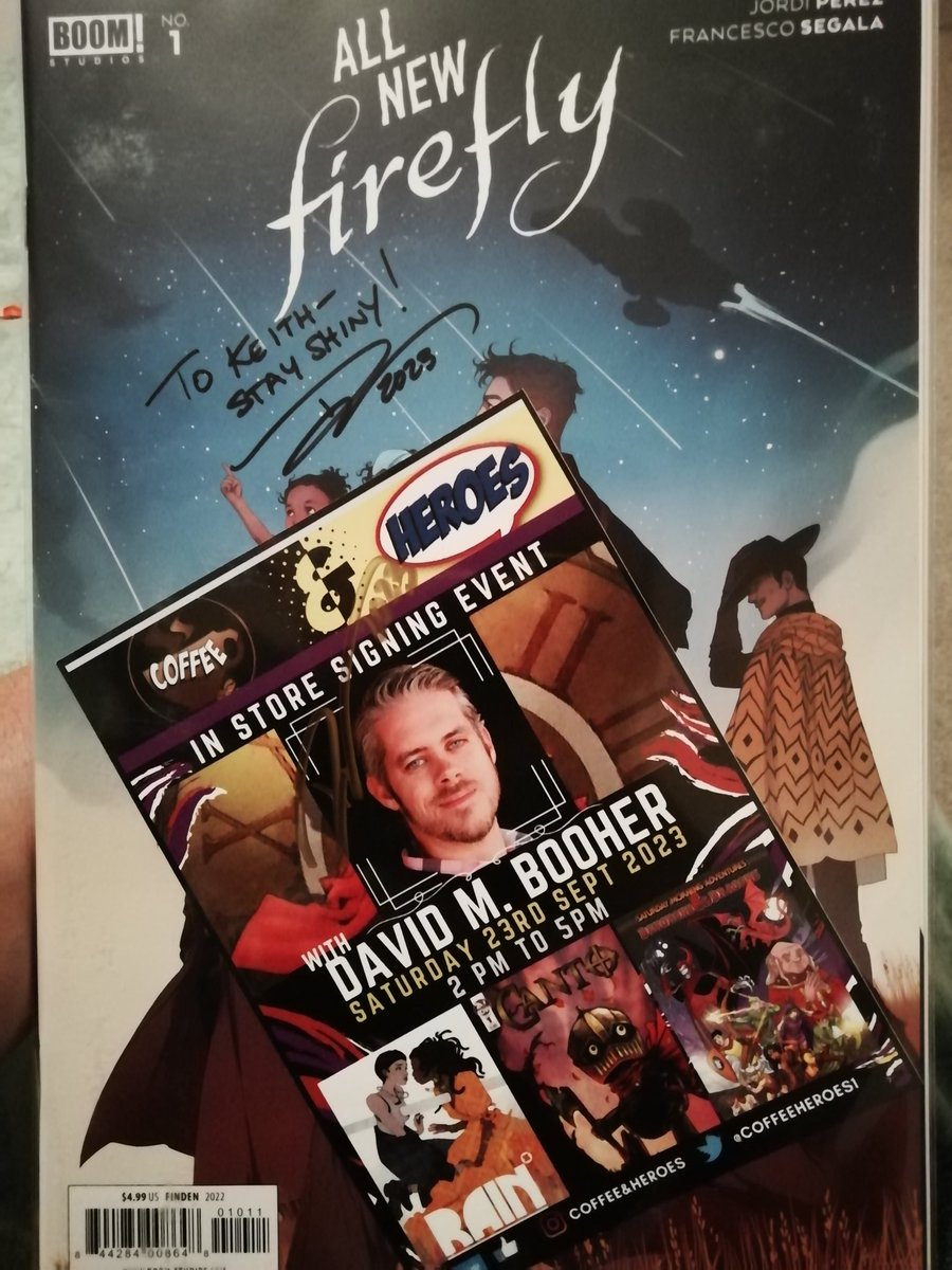 An absolute pleasure to meet Canto, Firefly and D&amp;D writer, <a href="/davidbooher/">David M. Booher</a> today at <a href="/CoffeeHeroes1/">Coffee & Heroes</a>. As much a gent as we'd expected having interviewed himself and Canto co-creator <a href="/Drew_Zucker/">Drew Zucker-</a> on the pod pre-pandemic, but even more craic person. Thanks for coming to see us, David!