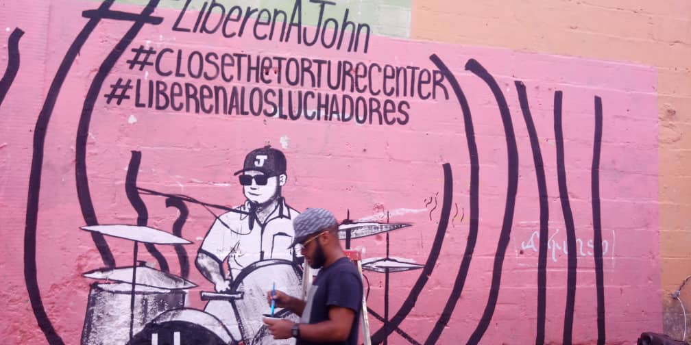 ARTE Y LIBERTAD | 📸 | #23Sept | Culminado el mural por la libertad de John Alvarez  detenido arbitrariamente, desaparecido y torturado por funcionarios policiales. El joven artista @andartes_1 se destacó con sus habilidades artísticas. 

#LiberenAJhon #LiberenALosLuchadores