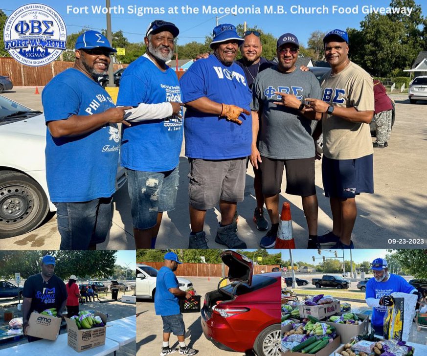 FwSigmas's tweet photo. ATS serving the Fort Worth community at Macedonia M. B. Church monthly food distribution. #pbs1914 #cultureforserviceandserviceforhumanity https://t.co/l2XdhYAWEq