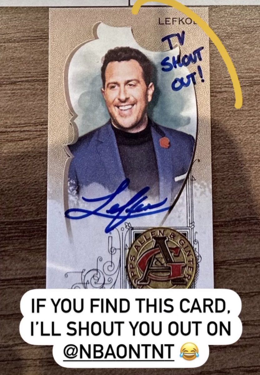 The Collectibles Guru (@ericwhiteback) on Twitter photo 🚨 BREAKING NEWS 🚨
Sports broadcaster Adam Lefkoe signed one of his Topps Allen & Ginter cards with the inscription “TV Shout Out!”
If you pull the card, he’ll shout you out on a <a href="/NBAonTNT/">NBA on TNT</a> broadcast!! 🚨 BREAKING NEWS 🚨
Sports broadcaster Adam Lefkoe signed one of his Topps Allen & Ginter cards with the inscription “TV Shout Out!”
If you pull the card, he’ll shout you out on a <a href="/NBAonTNT/">NBA on TNT</a> broadcast!!