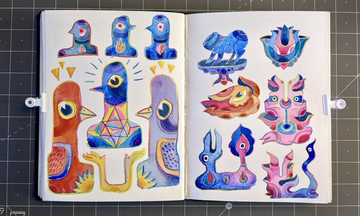 I’m a little overwhelmed with the current explosion of social media platforms so I decided I’m going to go back to the basics for a little bit. I’ll be posting pictures of my sketchbook(s) the way I used to do.