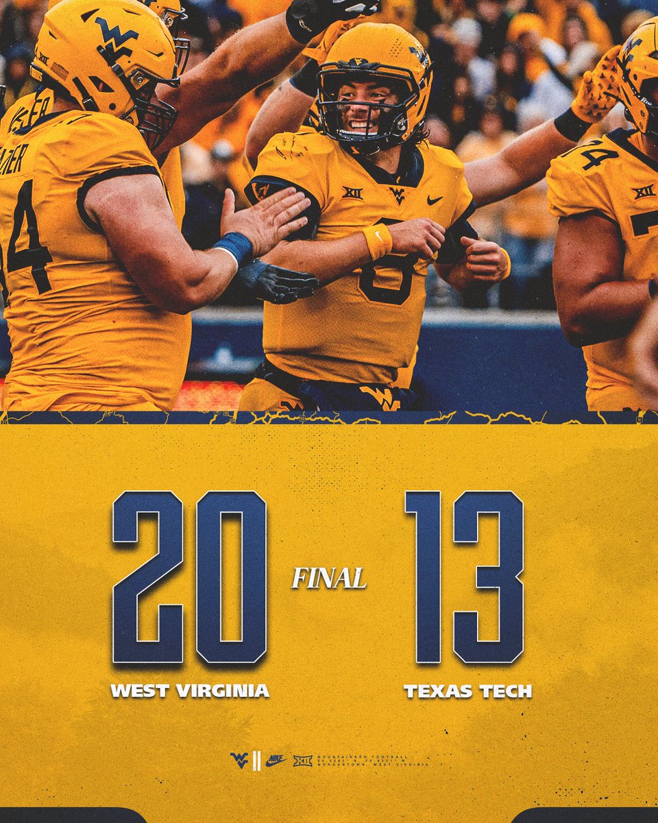 🎶 CUE COUNTRY ROADS!!!

It's a WIN in the Big 12 opener!!

#HailWV