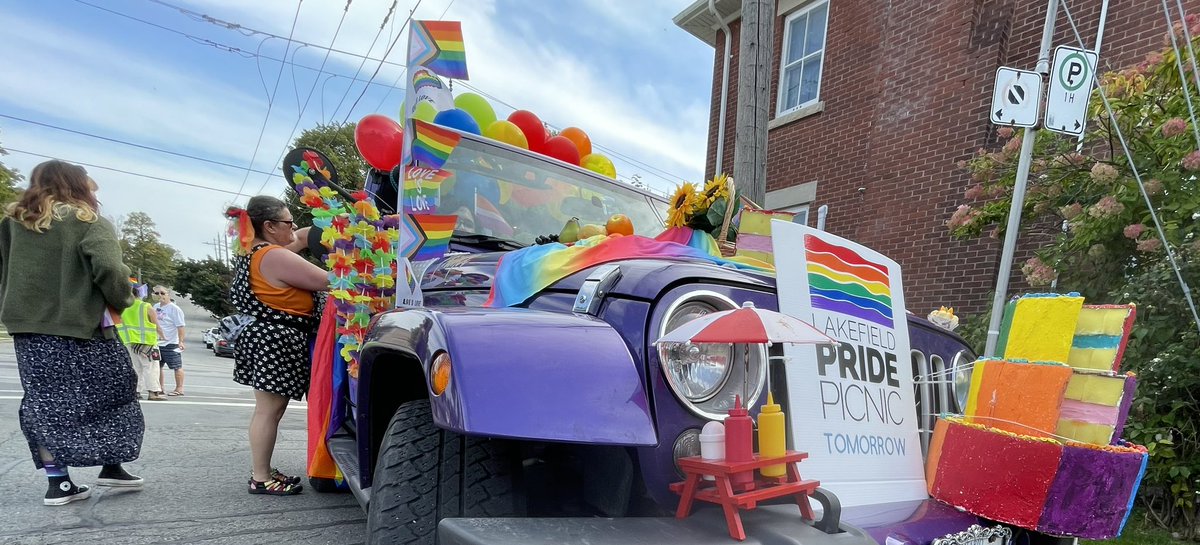 LakefieldPride's tweet photo. Getting ready for the Peterborough Pride Parade earlier today! https://t.co/5vObGaW9aa