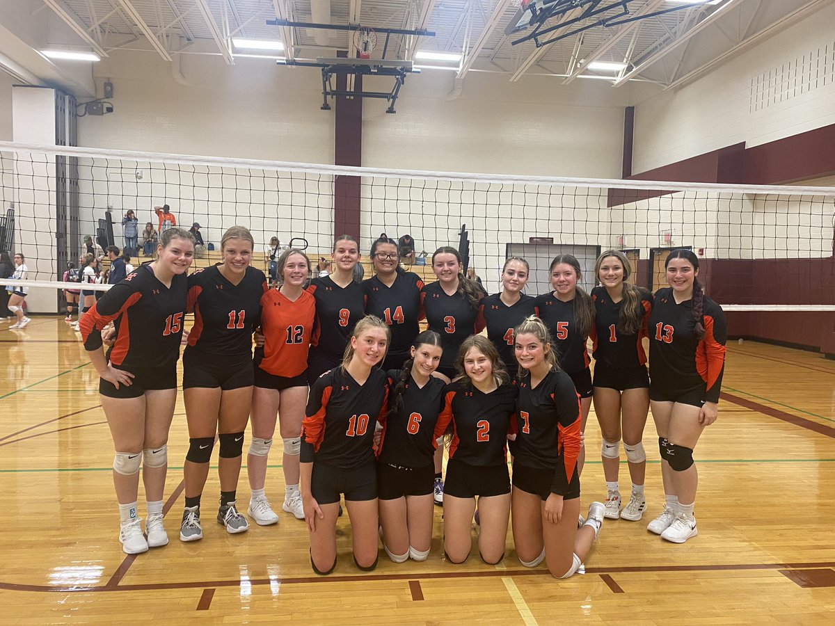 Great day spent with this group. Finished first in the gold bracket at JC Tournament. 14 Strong!!🏐🧡🖤