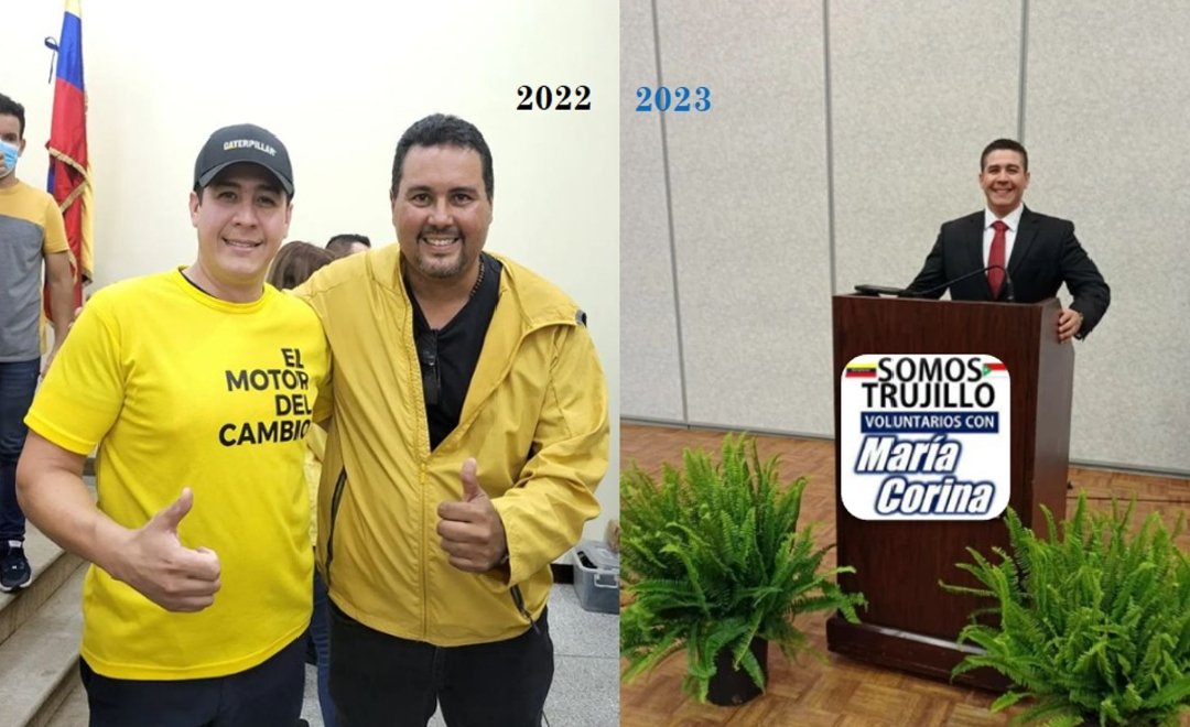 Ahora este despues de sacarle provecho a nuestro Líder de PJ/Trujillo, viene y se cambia de bando, buscando refugio con la radical de María Corina