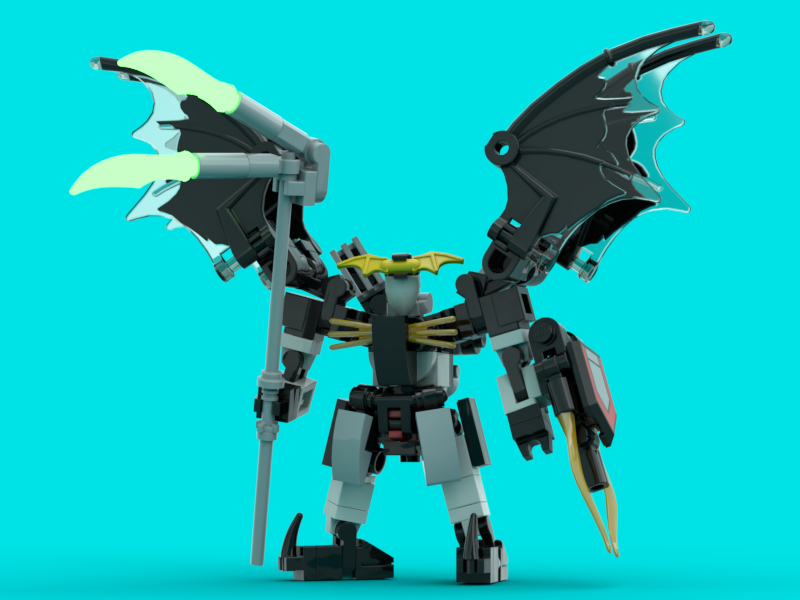 Returnethtobase's tweet photo. Lego Deathscythe Hell from Gundam Wing scaled for playing Mobile Frame Zero: Rapid Attack. First time attempting the wings/cloak, not perfect but close enough for now. #MFZ #MF0 #LEGO #MECHA #GUNDAM https://t.co/TLSZNZY9Hf