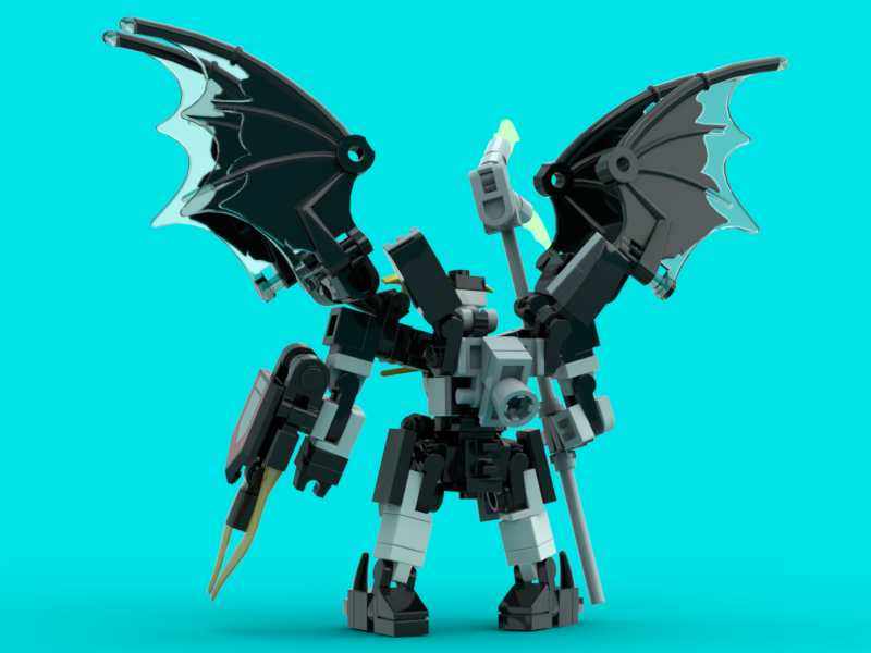 Returnethtobase's tweet photo. Lego Deathscythe Hell from Gundam Wing scaled for playing Mobile Frame Zero: Rapid Attack. First time attempting the wings/cloak, not perfect but close enough for now. #MFZ #MF0 #LEGO #MECHA #GUNDAM https://t.co/TLSZNZY9Hf