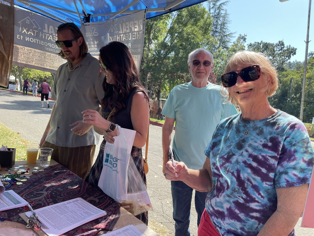 RepealDeathTax's tweet photo. We’re at the Auburn Home Show today and hundreds of people have signed #RepealtheDeathTax petitions! We’ll be here at the Gold Country Fairgrounds again tomorrow. You also can print petitions to sign and mail in from https://t.co/xeNKeG83LJ! #ProtectProp13 https://t.co/VqSyv7c223