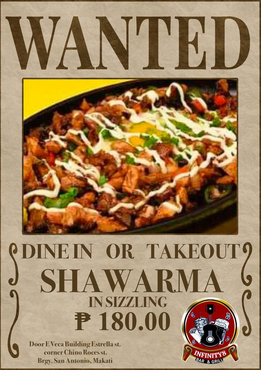Subukan na ang aming... Sizzling SHAWARMA🤤

Tiyak na makakalimutan mo ang pangalan mo kapag natikman mo ito! 😂

#infinity8barandgrill #foodlover #shawarmalovers