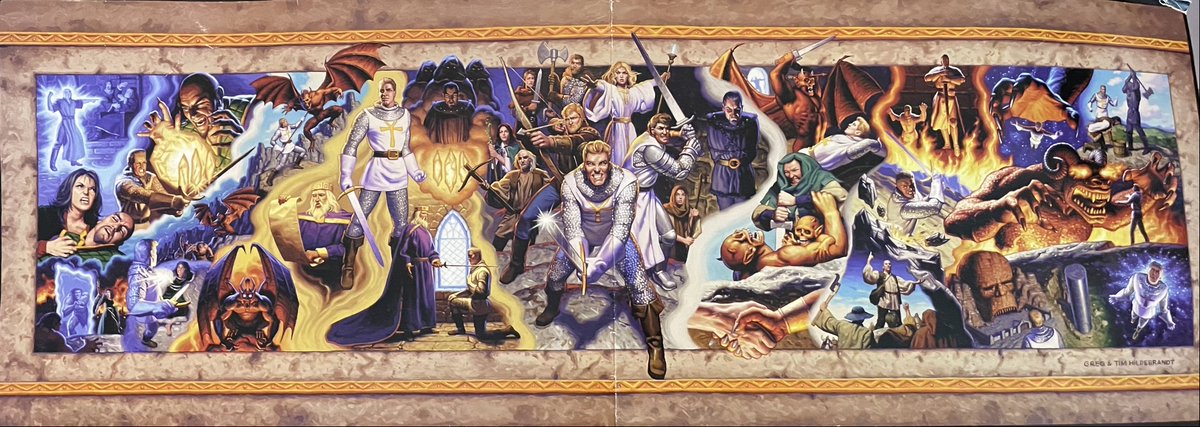 pdr's tweet photo. Got a decent picture of my Ultima IX: Ascension fold-out after finding it in some boxes of old computer games last night. Will have to figure out a way to preserve that brothers Hildebrandt artwork. @ultimadragons @RichardGarriott #ultimaIX https://t.co/QuZbiD14yw