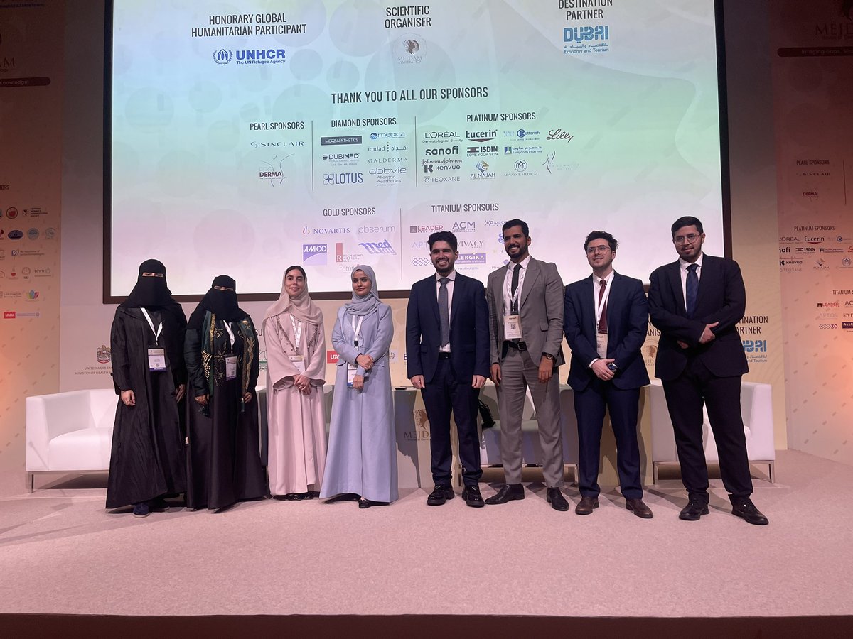 AMBS_DERM's tweet photo. الحمدلله للسنة الثانية على التوالي فوز بحثين من ابحاثنا بالمركز الاول والمركز الثاني في مسابقة الابحاث في مؤتمر الشرق الاوسط للجلدية والتجميل #ميدام شكرا لاساتذتي المشاركين في الدراسة د.رؤى الحارثي في دراسة المركز الاول ، د.سعود العبيداء و د.يوسف بن عامر في دراسة المركز الثاني https://t.co/X1CI2bWV02