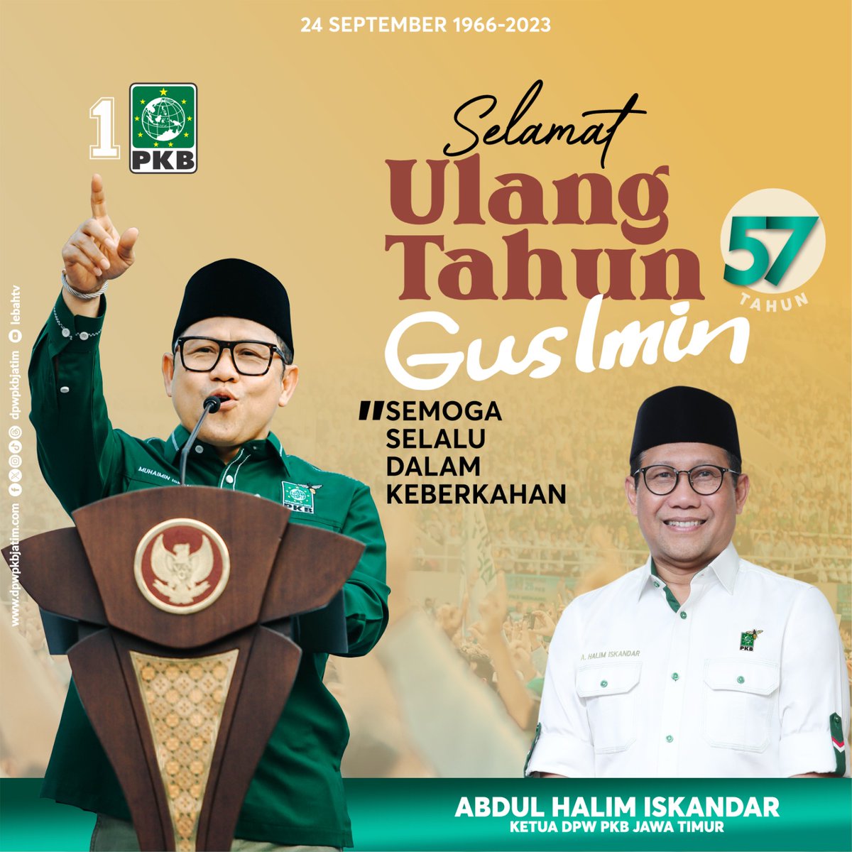 Selamat ulang tahun gus ketum @cakiminow semoga 2024 jadi wapres. AMIN