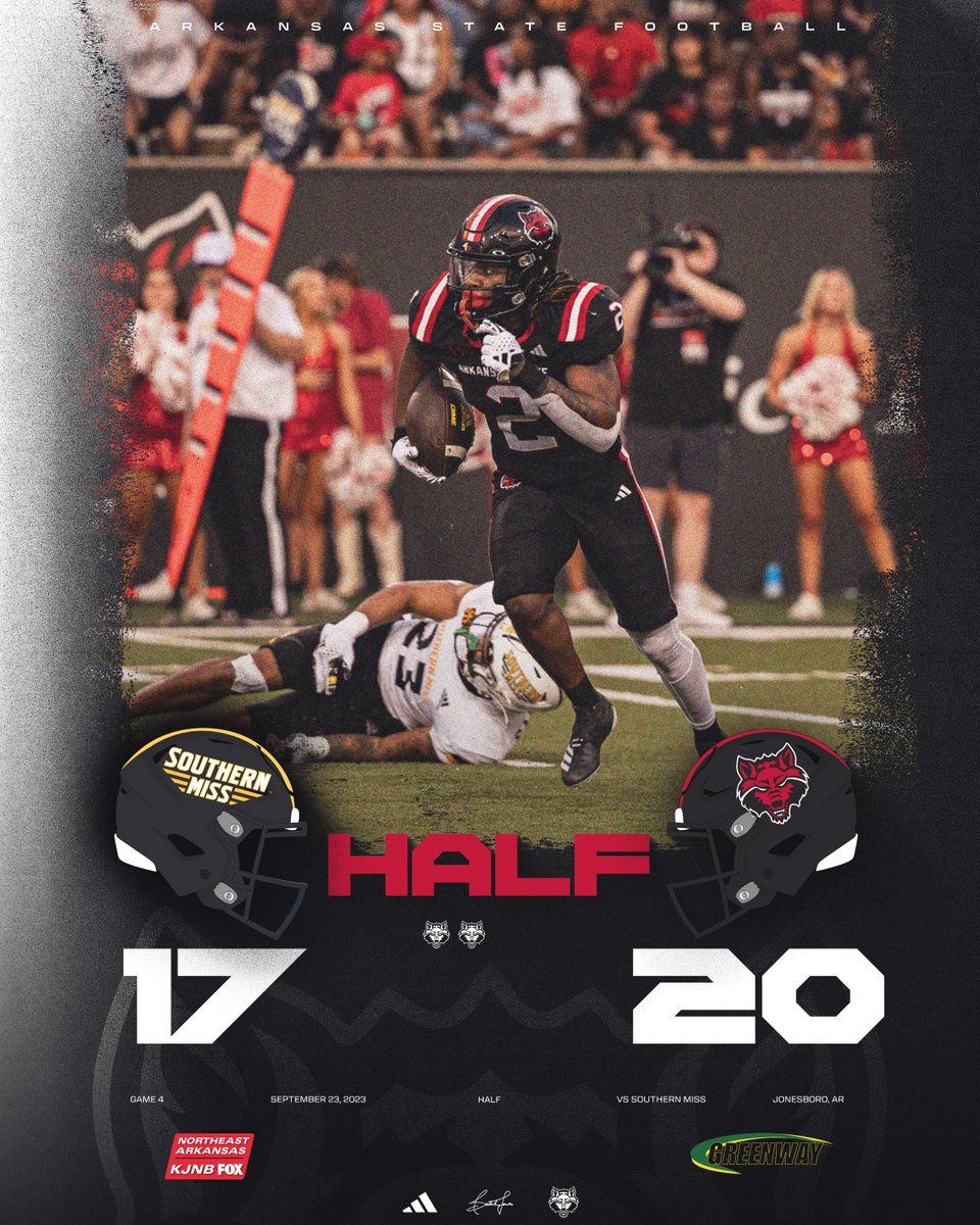 AStateFB's tweet photo. HALFTIME‼️

#WolvesUp x #ADifferentBreed https://t.co/FWNGmkWJIh