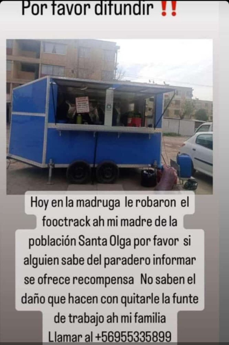 LeoVieyra_'s tweet photo. LES RUEGO DIFUNDIR!!

Este carro de comida es la única fuente de ingresos de una mujer familia en #LoEspejo y se lo robaron 😞

Se agradece cualquier dato para encontrarlo 🙏🙏🙏🙏 https://t.co/vhQcoYU5gh
