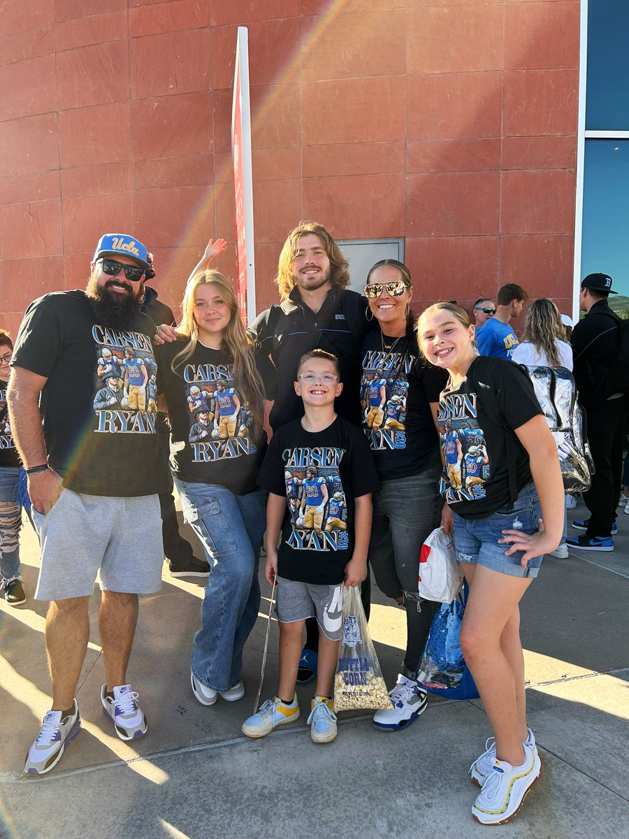 DaniMariaRyan's tweet photo. Proud of you son @CarsenRyan Keep your head up. And never forget how loved you are. Thank you family for showing up today. 💙🐻💛 #TWOZERO #UCLA #uclafootball https://t.co/m65QhllodN