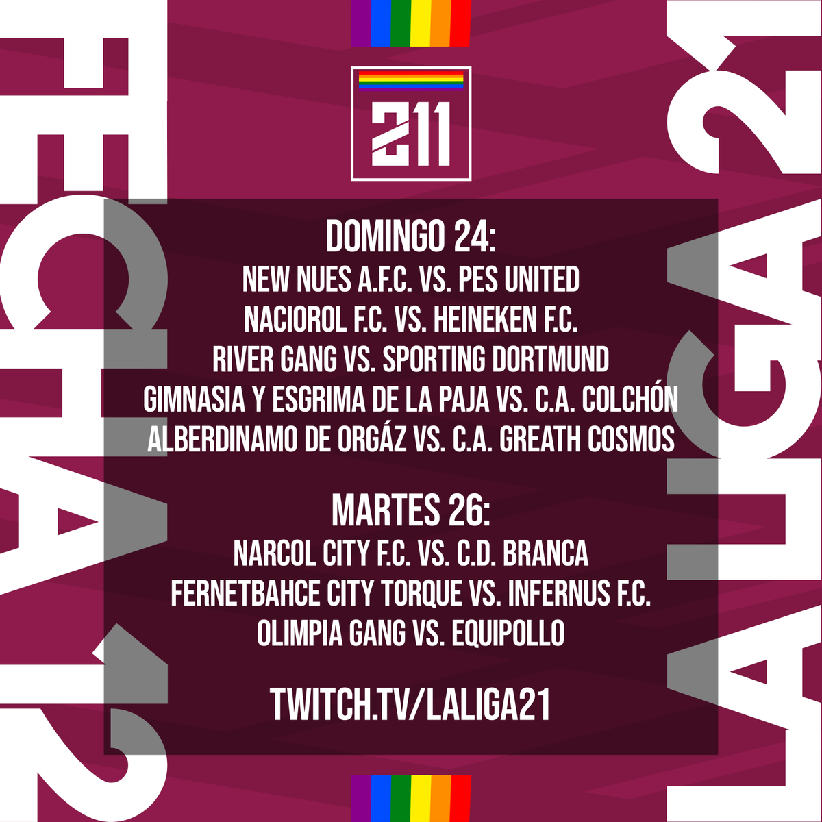 LaLiga21Of's tweet photo. ¡MAÑANA HAY LIGAAAAA!

Esto sigue señores, no tiene tregua para nada ni nadie. Recta final, se empieza a definir todo y vos no podés perderte nada. 

Así está la #ProgramacionSemanal con la #Fecha12 en #La211. https://t.co/xl3TOwWtJ9