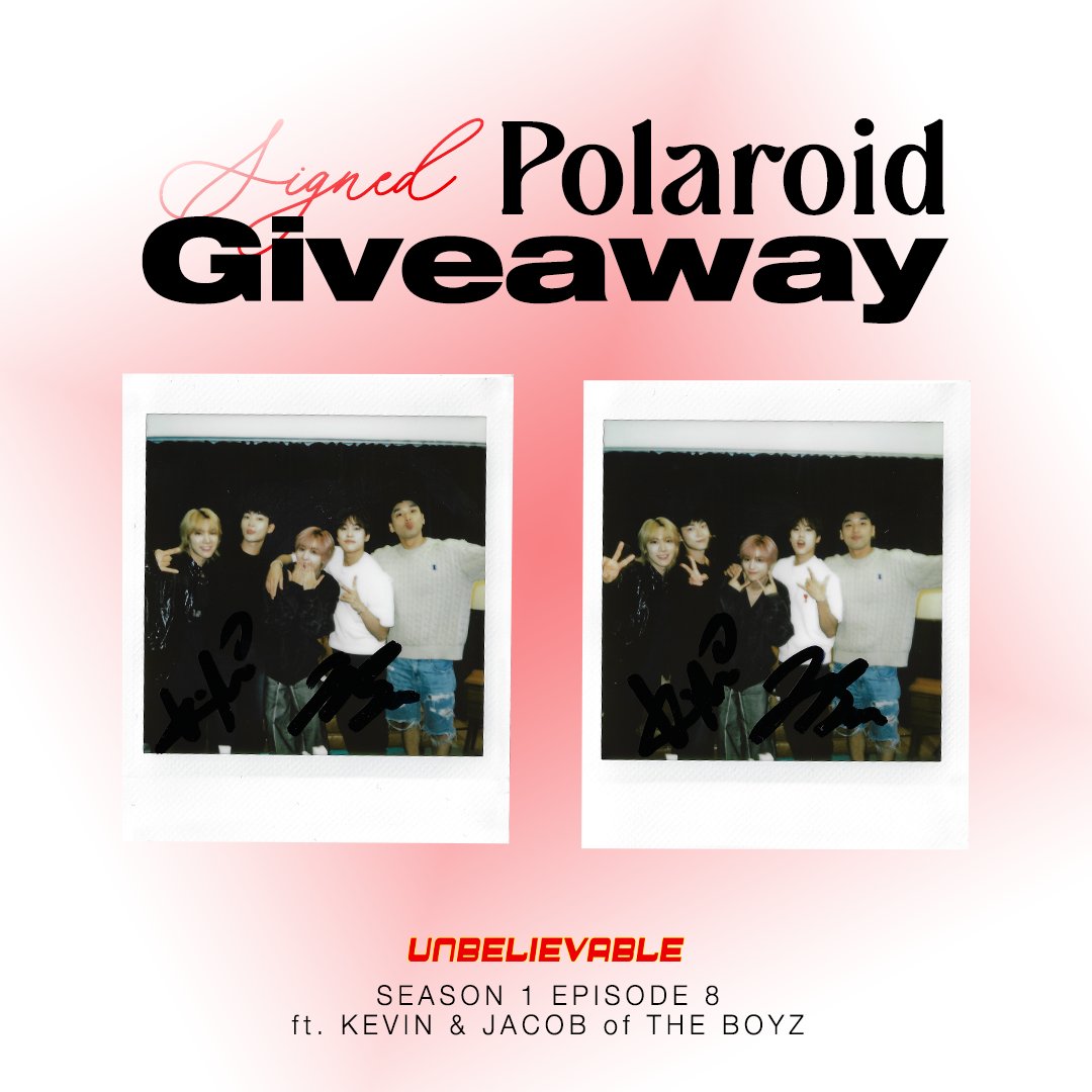 thedivestudios's tweet photo. Giveaway Time 🥳 Thanks for joining this week’s UNBELIEVABLE with KEVIN &amp; JACOB of @IST_THEBOYZ!

Enter now for a chance to win 2 signed polaroids 📸
https://t.co/DlCrTMFgCg

@WayV_official
#KEVIN #JACOB #THEBOYZ #TEN #YANGYANG #WayV #HEEJUN #UNBELIEVABLEShow #DIVEStudios https://t.co/tSlEZ9yepg