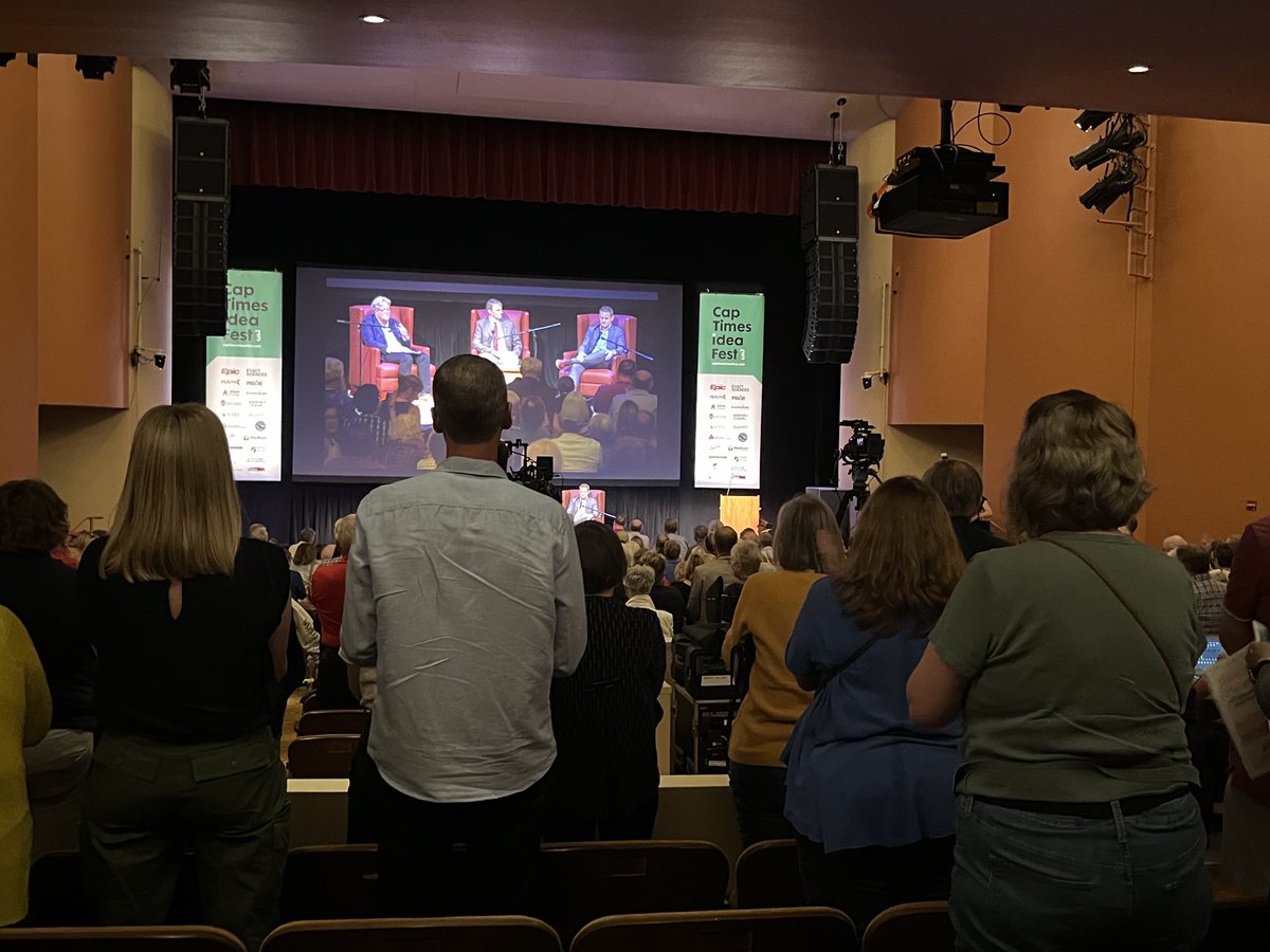 A prolonged standing O for Adam Kinzinger after he broke down about death threats to his family and added, “one caveat … I wouldn’t do a damn thing different.” #captimesideafest