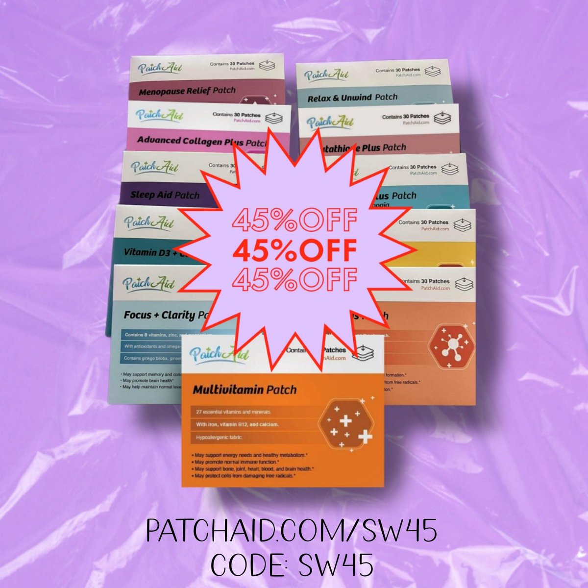 PatchAidJourney's tweet image. Get 45% OFF your entire #patchaid purchase today

patchaid.com/SW45

#Vitamins #vitaminpatch #collegen #multivitamins