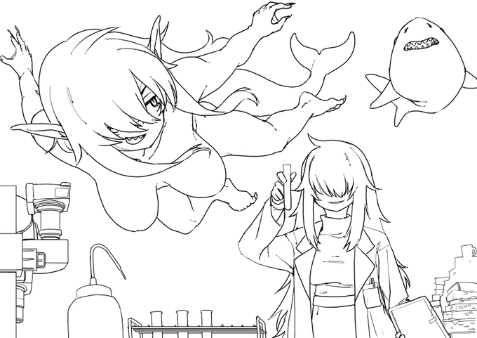 【すけべ依頼】今のご依頼の進捗ー
背景は後で描くとして先にキャラの色付けしちゃうのだ 