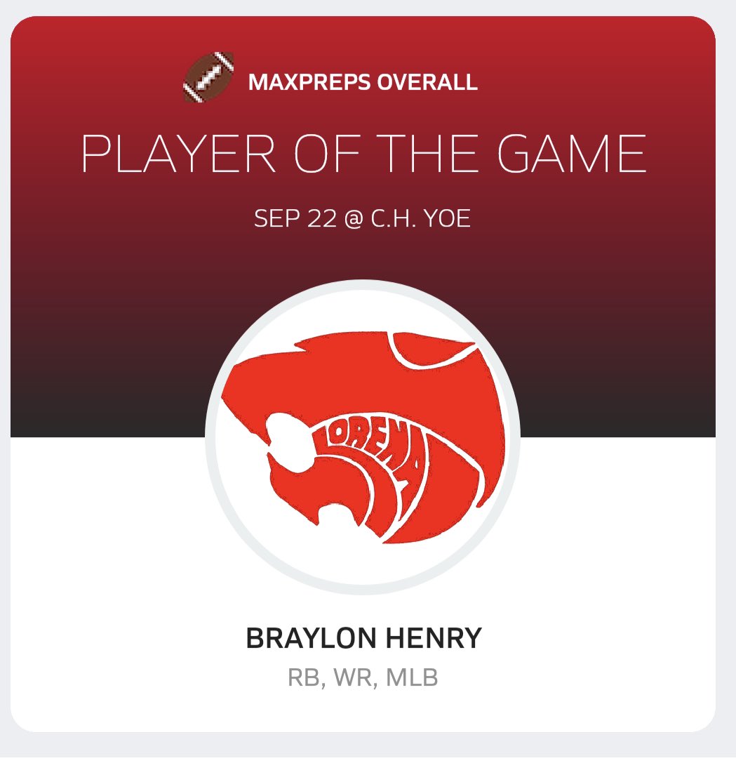 Brayl0n_H3nry05's tweet photo. Thankful for being named player of the game @MaxPreps @MaxPrepsTX 

@LorenaFootball @Athletics_LISD https://t.co/meGVjz0fZZ
