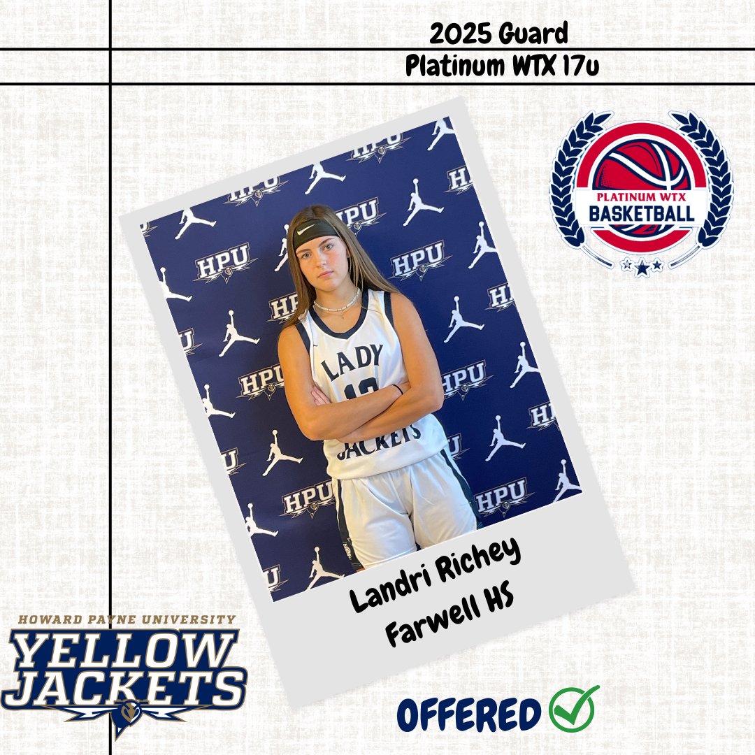 platinumWTX's tweet photo. 2025 G Landri Richey (@LandriRichey ) of Farwell HS picks up her FIRST offer from Coach @PresleyFisk , @KendraCoach and @coachBJ_HPU at Howard Payne University! 

@806hsscmedia @pchristy11 @Platinumbball https://t.co/MIuy9figsG
