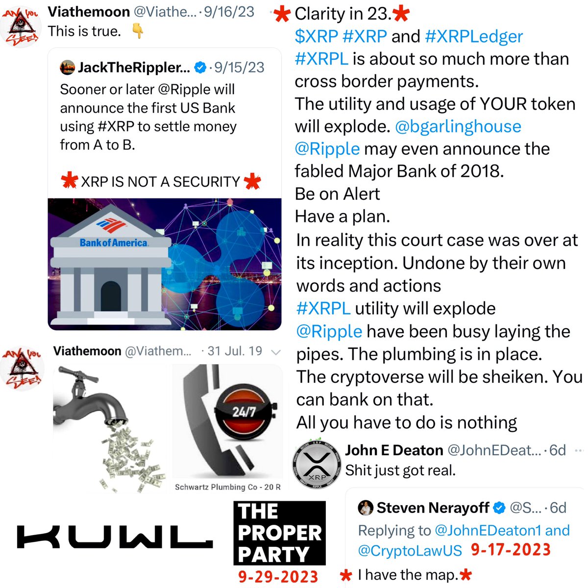 KuwlShow's tweet image. “A Best of” @Viathemoon1 @JohnEDeaton1 @RippleXrpie @StevenNerayoff &amp;amp; @Ripple from @X. A September to Remember. #XRP #ProperParty #NYC #IPO