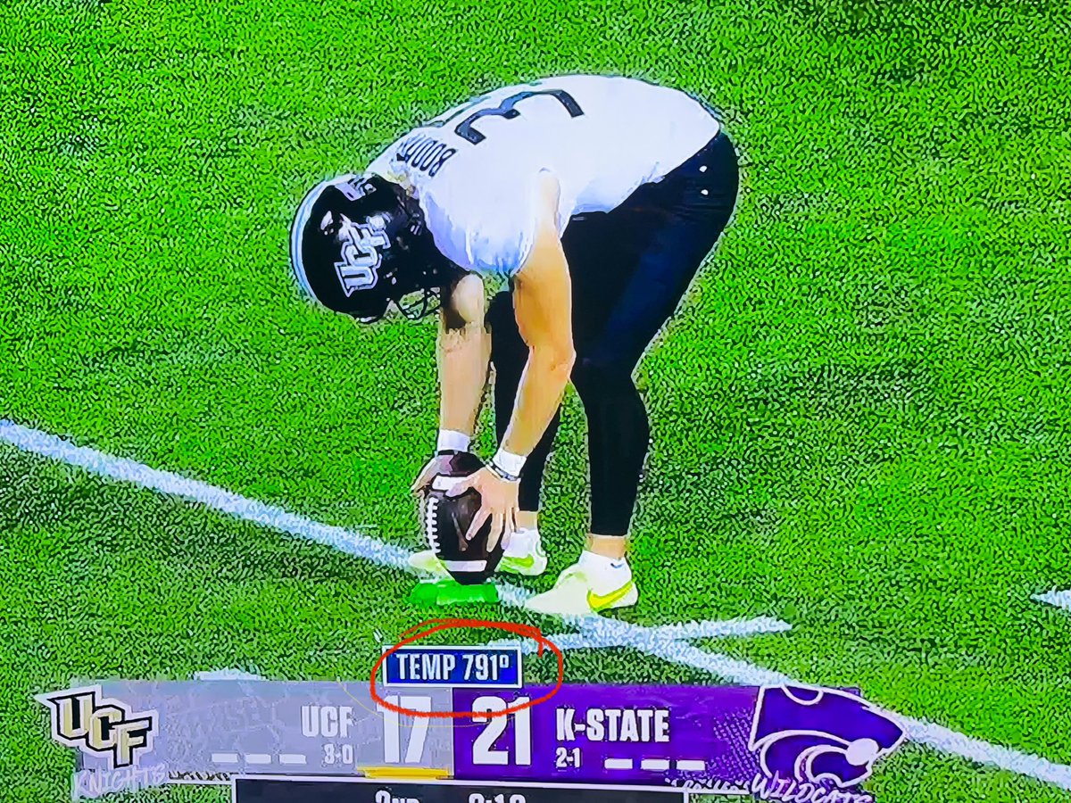 TwistedHopHead's tweet photo. How hot is it at the @KStateFB vs @UCFKnights game? https://t.co/VhNljVb9OY