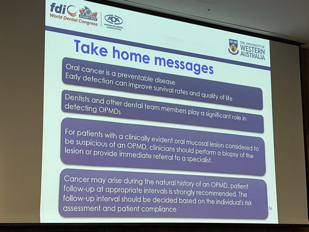 Michelle Kang (@mkangomed) on Twitter photo <a href="/IARCWHO/">IARC</a> <a href="/SamanWarnakula1/">Saman Warnakulasuriya</a> Final take home points. Early detection is key for oral cancer. Thank you <a href="/Omark8867/">Omar Kujan</a> for the informative presentation! #FDI2023 <a href="/IARCWHO/">IARC</a> <a href="/SamanWarnakula1/">Saman Warnakulasuriya</a> Final take home points. Early detection is key for oral cancer. Thank you <a href="/Omark8867/">Omar Kujan</a> for the informative presentation! #FDI2023