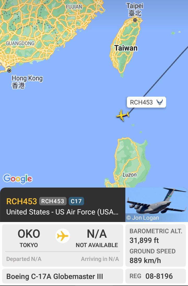 Oceanworldfree's tweet photo. 🇺🇲USAF RCH453 08-8196 #AE2FA8 may head to #DaNang
Boeing C-17A https://t.co/7n1osQcWpW