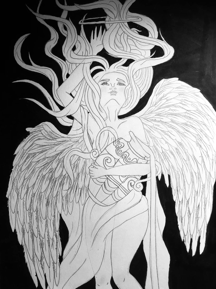 TrashCatX3's tweet photo. 🏺Aquarian Angel 👼 
(Returning Artist Artmoots Please)

#Aquarius #Zodiac #Art #Angel #SmallArtist #Artmoots https://t.co/THep3N4uwa