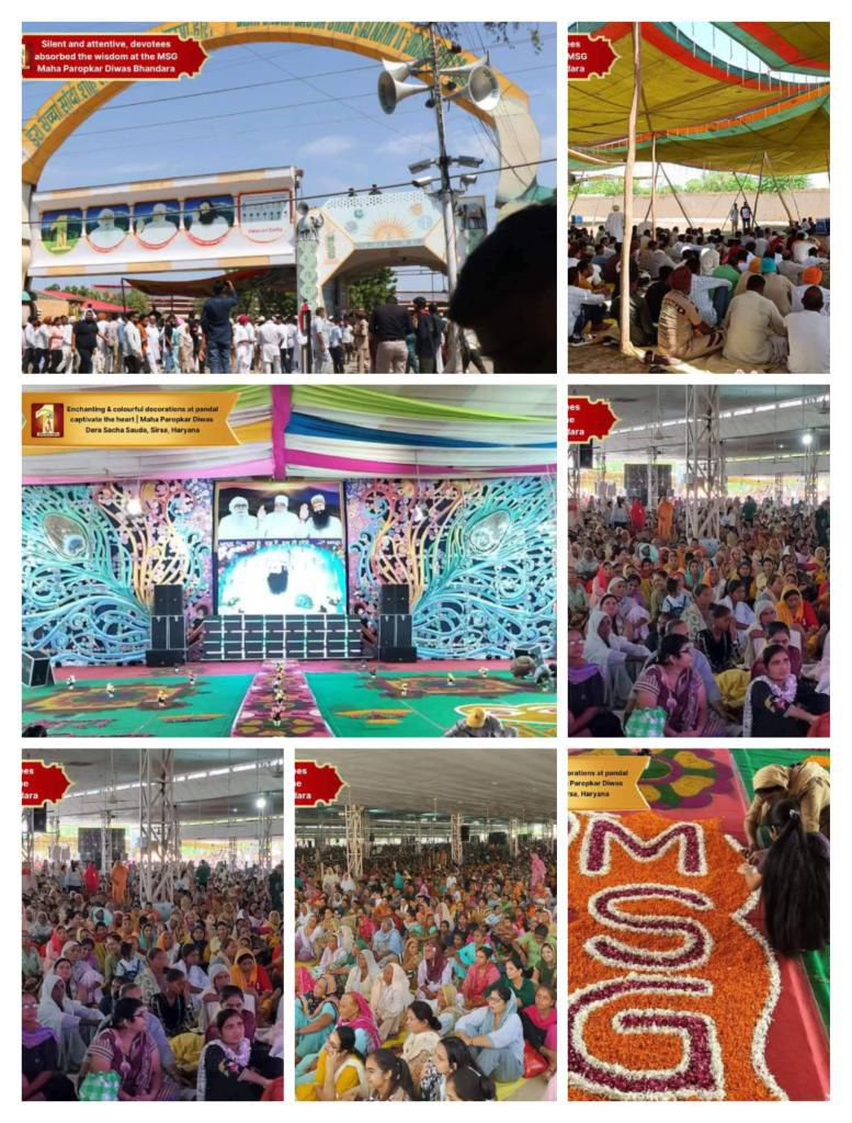 sudeshinsan10's tweet photo. Guru Gaddi Day was celebrated with great pomp at Dera Sacha Sauda Sarsa yesterday. Guru's 17th letter was also read on this occasion. Sewing machines were given to 23 needy women and other humanitarian works were done #MillionsCelebratedGuruGaddiDiwas
Gurmeet Ram Rahim Singh Ji https://t.co/4swbbmBAGH