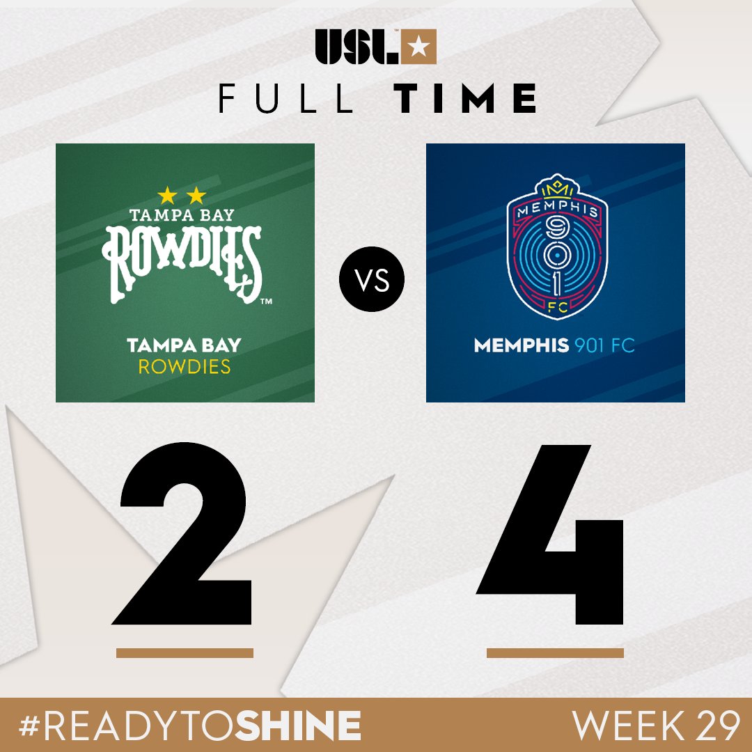 LegionariosSV's tweet image. Finalizado: Tampa Bay 2 - 4 Memphis. El salvadoreño @Joshua_Perez26 salió de titular y salió al 90+1. #USLC #LegionariosSV